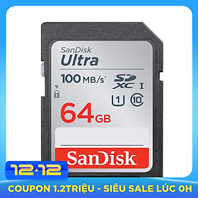 Thẻ Nhớ SDXC SanDisk Ultra 64GB UHS-I 100MB/s - Hàng Nhập Khẩu