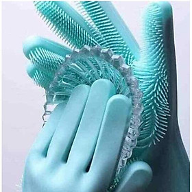 Bộ Găng tay rửa bát Silicone 2 trong 1 Đa năng - Tạo bọt thông minh, Siêu Dai, Cách nhiệt thần thánh