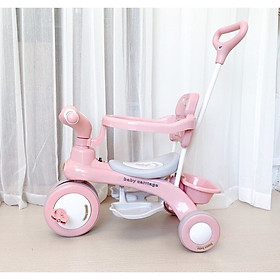 XE 3 BÁNH CẦN ĐẨY CAO CẤP 618 CÓ ĐÈN VÀ NHẠC CHO BÉ - Hồng
