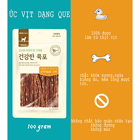 BÁNH THƯỞNG CHO CHÓ - Ức Vịt Dạng Que - Healthy Jerky Duck Stick - MAKE IN KOREA - 100g