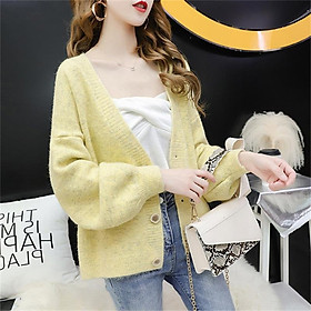 Áo khoác cardigan nữ, áo khoác len họa tiết trơn, phong cách Hàn Quốc nhẹ nhàng AK11