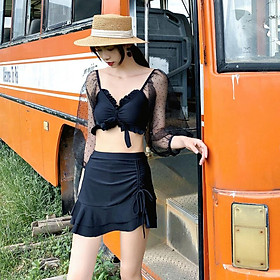 Đồ Bơi Một Mảnh Dài Tay Phối Ren Quyến Rũ Dành Cho Nữ