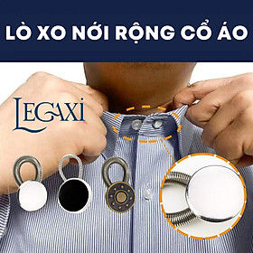 Lò Xo Kim Loại Gắn Nút Nới Rộng Cổ áo Cổ Tay Áo Quần Jean Nam Nữ Nút Trơn Đen Đồng Không May Legaxi