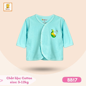 Áo sơ sinh cho bé Babiboo áo sơ sinh dài tay cổ tim, vải cotton mềm mịn an toàn cho da-BB17
