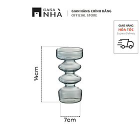 Mua Bình Cắm Hoa Thủy Tinh Màu Xanh Lam Imta  TURCHINU  – Lọ Cắm Hoa Thủy Tinh Thiết Kế Lượn Sóng