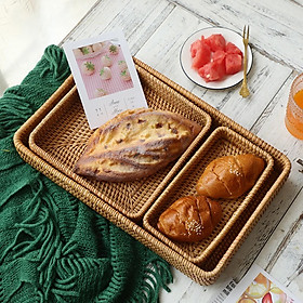 Mua Khay mây chữ nhật decor / bày đồ ăn (Rattan tray set of 3 Size)