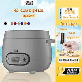Noi com đien Lebenlang LBL0589 dung tích 1200ml, công suất 500W, thiết kế đơn giản hiện đại - hàng chính hãng - Ghi