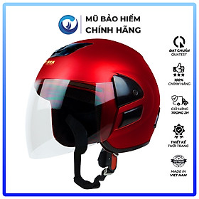 Mũ Bảo Hiểm 34 Đầu - Blue Sea BL34 A102 - Có Kính Dài Cao Cấp - Freesize - Hàng chính hãng - Đỏ đô mờ