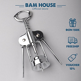 Dụng cụ khui rượu vang inox Bam House cao cấp siêu bền KRS01 – Gia dụng bếp