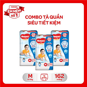 Combo 3 Gói Tã Quần Huggies Dry Gói Đại M54 (54 Miếng)