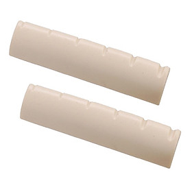 2 Pieces Right Handed Acoustic Guitar Nut Slotted for Guitar Parts Accessories 45x6x10-9.2mm