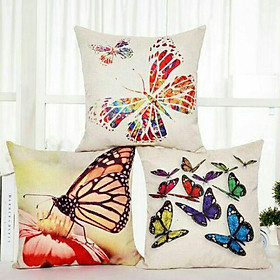 Gối vuông trang trí hoạ tiết bướm đẹp