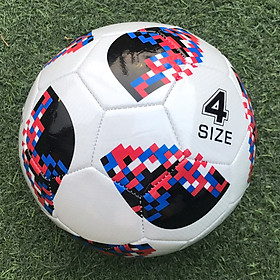 Quả bóng đá số 4 hình World Cup 2018 (da PU-PVC cao cấp, Màu đỏ)