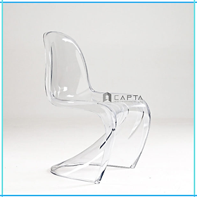 Ghế ngồi cafe trà sữa tựa lưng nhựa trong suốt chân quỳ hiện đại nhập khẩu PANTON-PC - Panton chair creative acrylic