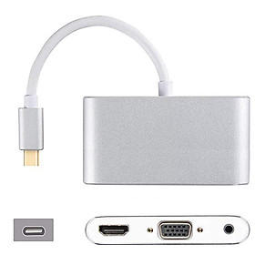 Cáp Chuyển Đổi USB TYPE-C Sang HDMI Và VGA có âm thanh - HVA-LS31 (Hàng chính hãng)