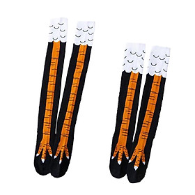 2Pairs Creative Chicken Feet Socks Unique Animal Craw Pattern Stockings