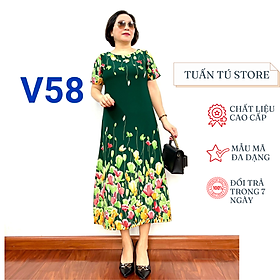 Váy Trung Niên Sang Trọng Chất Liệu Lụa Mango Mềm Mượt Và Thoáng Mát 2023 - Tuấn Tú Store 68