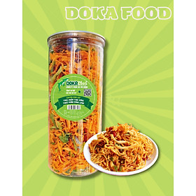 Khô Gà Hũ 300G LOẠI 1, Khô Gà Lá Chanh, Khô Gà Ngon, Khô Gà Cay, Nguồn nguyên liệu sạch. Làm 100% từ thịt ức gà tươi, ớt , tỏi , lá chanh tươi Doka Food, GIÒN NGON - ĐẬM VỊ