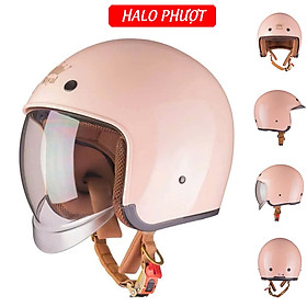 Mũ Bảo Hiểm 3/4 Royal M139 Hồng Pastel Kính Âm, Chống Bụi, Siêu Nhẹ, Chính Hãng