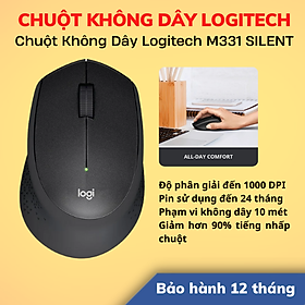 Mua Chuột Không Dây LOGITECH M331 Silent | Màu Đen | Hàng Chính Hãng