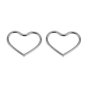 Alloy Ear Stud Rings Heart-Shaped Piercing Body Jewelry Ear Hoop Gold