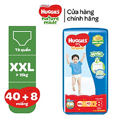 Tặng 8 miếng Tã bỉm quần tràm trà tự nhiên Huggies Dry Big Jumbo M60 L52