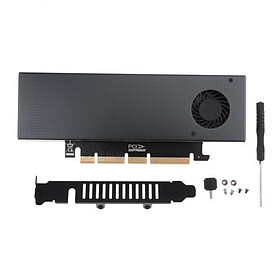 2xM.2 Expansion NVMe NGFF Turn PCIE3.0 Cooling Fan SSD Adapter Dual Interface