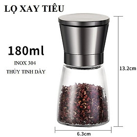 Cối Xay Muối Và Hạt Tiêu Bằng Thép Không Gỉ Cao Cấp -Máy Xay Thảo Mộc, Gia Vị Thủ Công