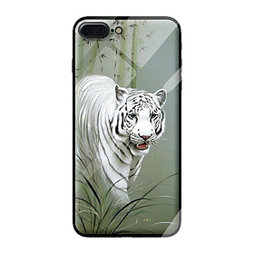 Ốp kính cường lực cho iPhone 7 Plus mẫu hổ 219 - Hàng chính hãng