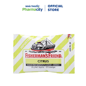 Kẹo cay con tàu FISHERMAN'S FRIEND không đường vị cam chanh (25g)