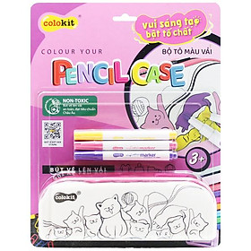 Bộ Tô Màu Vải Colour Your Pencil Case - Colorkit KIT-C033