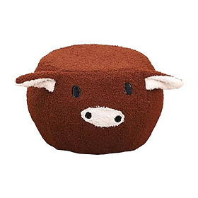 Animal Footstool Pouffe Footstool Removable Shoes Changing Sofa Footrest with Soft Padded Cushion Footstool Ottoman for Office Entryway Home