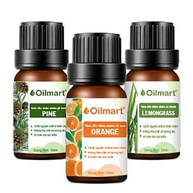 Combo 3 Chai Tinh Dầu Thiên Nhiên Nguyên Chất Oilmart 15ml