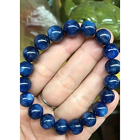 Chiếc Vòng Tay Phong Thủy Đá Kyanite Xanh Dương Đậm Thiệt Đẹp 10mm Là 1 Dạng Đá Sapphire Nước Tự Nhiên Nữ Mệnh Thủy Mệnh Mộc Đeo Sang Trọng Hợp Tuổi Công Việc Tốt Đẹp