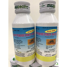 Thuốc diệt muỗi Map Permethrin 50 EC phòng chống sốt huyết, được sử dụng rộng rãi trong y tế (chai 100ml).