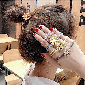 Dây buộc tóc hoa cúc đẹp nhiều màu