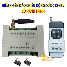 Hình ảnh Công tắc điều khiển đảo chiều động cơ DC12-48V có hành trình V4 - Bộ kèm 1 Remote