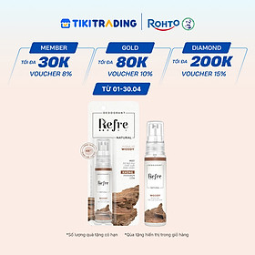 Xịt khử mùi chiết xuất thiên nhiên Refre Natural Woody Hương Gỗ 30ml