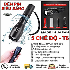Mua Đèn pin siêu sáng có Zoom XHP50 chiếu xa 500m  chống thấm nước  pin 6800mAh  đèn pin cầm tay XML T6  đèn pin mini