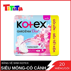 Băng Vệ Sinh Gardenia Deo+ - Hoa Anh Đào Siêu Mỏng Cánh 23cm 20 mMếng