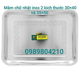 Mua Mâm inox chữ nhật size 30×40 và 35×50  mâm inox 304 hàng dày dặn loại 1