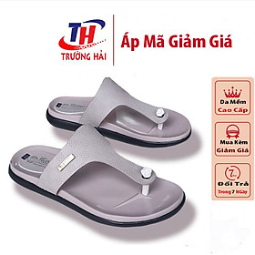 Dép nữ xỏ ngón thời trang Màu Kem Trường Hải da mềm êm ái đế Pu nhẹ cao 2.5cm thời trang nữ cao cấp DN145K