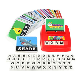 Matching Letter Game Alphabet Word Spelling Reading Pattern Recognition with 52pcs Capital Letter Blocks 60pcs Word
