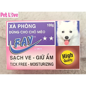 Xà bông Fay 2 sao tắm chó mèo sạch ve, giữ ẩm (100g)
