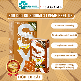 Bao cao su Sagami Dotty G Feel Up, siêu mỏng, có gân gai tăng kích thích khoái cảm tột độ - Hộp 10 cái