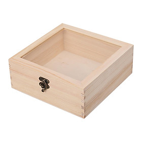 Wooden Box Jewelry Display Case with Hinged Lid Keepsake Trinket Box Decorations