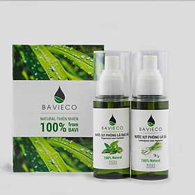 Combo 02 chai nước xịt phòng Lá Sả và Lá Bạc Hà BAVIECO