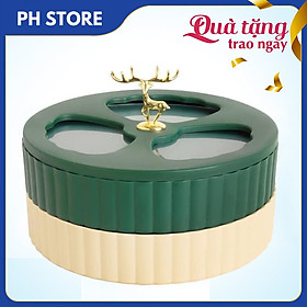 Mua Khay Đựng Mứt Tết  Hộp Đựng Bánh Kẹo  Khay Mứt Hình Con Hươu  2 Tầng Xoay 360 Độ  Thiết Kế Hiện Đại  Sang Trọng Phong Cách Châu Âu