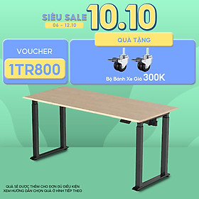 Bàn nâng hạ 4 chân 2 mô tơ iCockpit FEL 1880 cực kì vững chắc không bị rung màn hình như màn 2 chân
