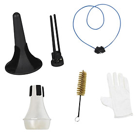 6 in 1 Trumpet Maintenance Tool Kit Trumpet Stand+2pcs Brushes+Mute+Gloves